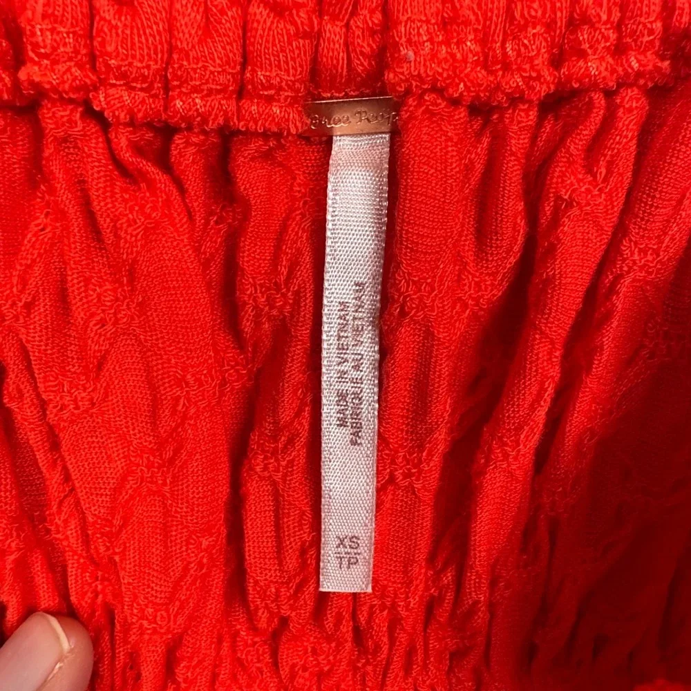 Free People Top Womens XS Red Lady Bug Babydoll‎ Preppy Boho Basic Capsule Y2K